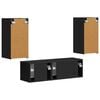 vidaXL Conjunto de Gabinete de Parede para TV 4 pcs Preto