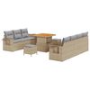 vidaXL Conjunto de Sof&aacute; de Jardim 10 pcs Bege vime PE