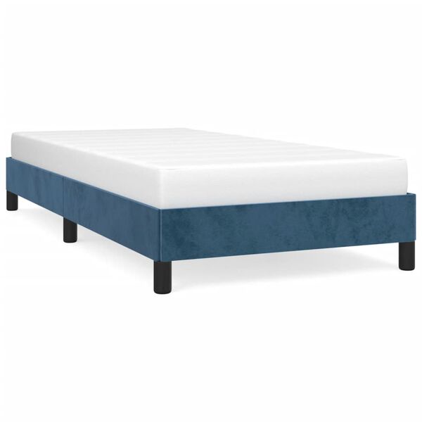 vidaXL Estrutura de cama sem colch&atilde;o 90x200 cm veludo azul-escuro
