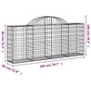 vidaXL Cestos gabi&atilde;o arqueados 14pcs 200x30x80/100cm ferro galvanizado