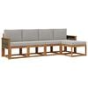 vidaXL Conjunto de Sof&aacute;s para Exterior 5 pcs Natural e Cinzento-Claro