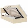 vidaXL Cama de Armazenamento LED com Colch&atilde;o Creme 90 x 200 cm Tecido