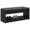 vidaXL Banco de Hall com almofada Carvalho Preto 103 x 38 x 45 cm