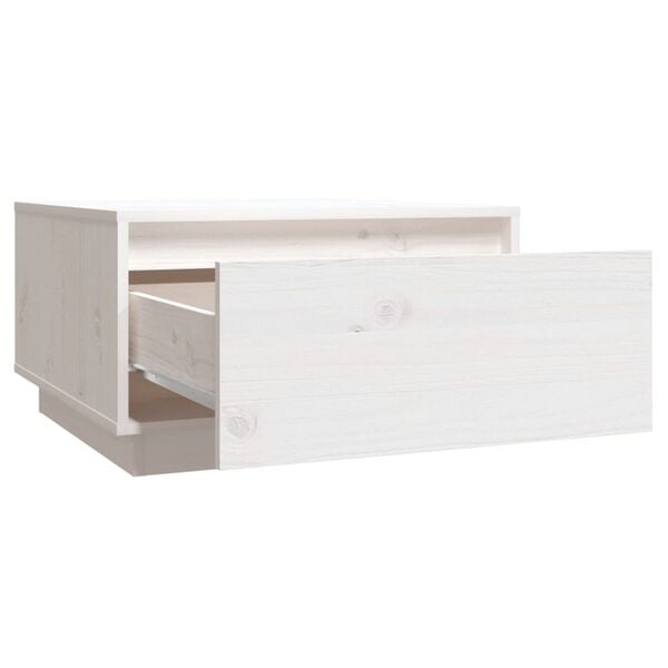 vidaXL Mesa de centro 55x56x32 cm pinho maci&ccedil;o branco