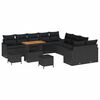 vidaXL Conjunto de Sof&aacute; de Jardim 13 unid. Preto vime PE