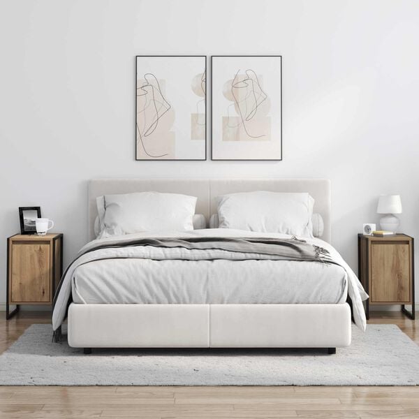 vidaXL Mesa-de-cabeceira Carvalho Artesanal 39,5 x 30 x 50 cm