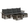 vidaXL Conjunto de Sof&aacute; de Jardim 6 unid. Cinza e Cinza Escuro vime PE