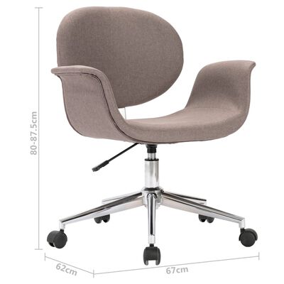 vidaXL Cadeira de escritório giratória tecido cinzento-acastanhado