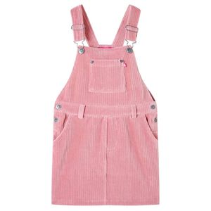 vidaXL Vestido com peitilho para crian&ccedil;a bombazina rosa-claro 92
