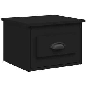 vidaXL Mesa de cabeceira de parede 41,5x36x28 cm preto