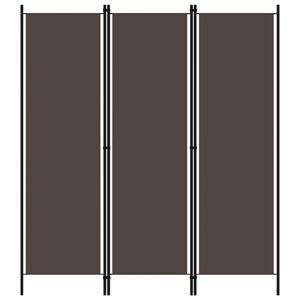 vidaXL Divis&oacute;ria de quarto com 3 pain&eacute;is 150x180 cm castanho