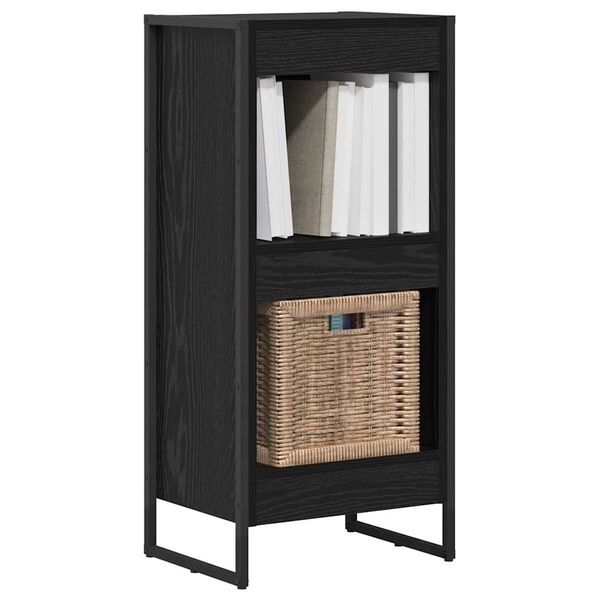 vidaXL Gabinete de Livros Carvalho Preto 80 x 30 x 155 cm