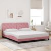 vidaXL Estrutura de cama sem colch&atilde;o 180x200 cm veludo rosa