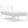 vidaXL Estrutura de cama com cabeceira 90x200 cm metal branco