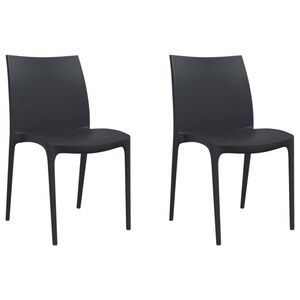 vidaXL Cadeiras de jardim 2 pcs polipropileno 50x46x80 cm antracite