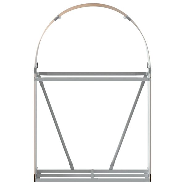 vidaXL Suporte de lenha 80x45x120 cm a&ccedil;o galvanizado aspeto de madeira