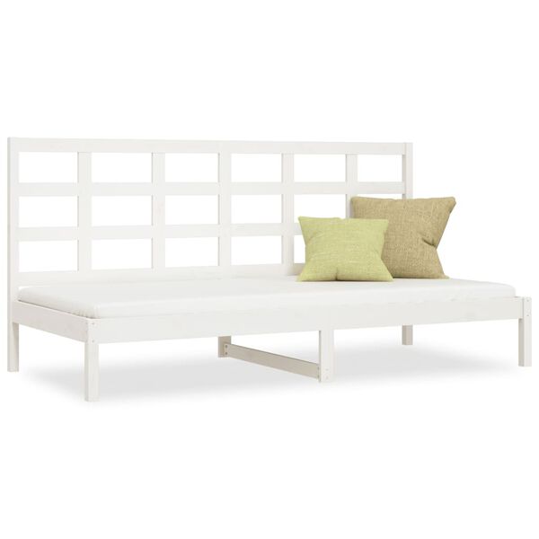 vidaXL Sof&aacute;-cama sem colch&atilde;o 80x200 cm madeira de pinho maci&ccedil;a branco