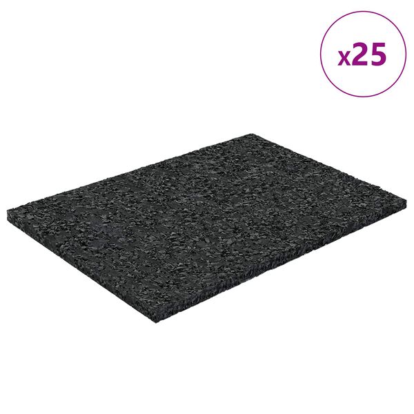 vidaXL Tapete de P&aacute;tio em Granulado de Borracha Preto 6 x 9 x 0,3 cm