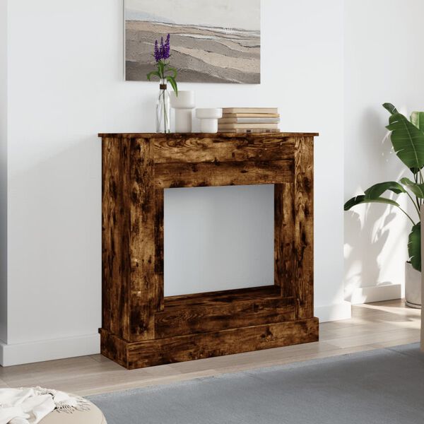 vidaXL Cornija lareira 90x30x90 cm derivados madeira carvalho fumado