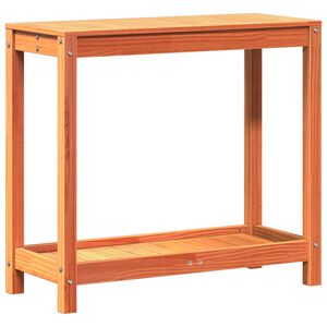 vidaXL Mesa de jardinagem com prateleira pinho maci&ccedil;o castanho-mel