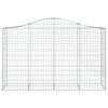 vidaXL Cestos gabião arqueados 3pcs 200x50x120/140cm ferro galvanizado