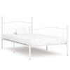 vidaXL Estrutura de cama com estrado de ripas 100x200 cm metal branco