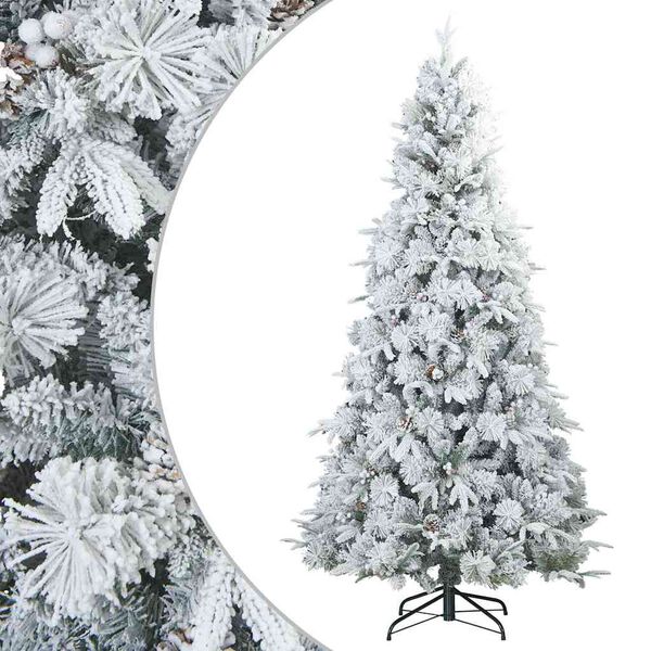 vidaXL &Aacute;rvore de Natal Artificial Articulada Nevado Flocked Branco