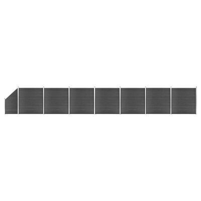 vidaXL Conjunto de painel de vedação WPC 1311x(105-186) cm preto