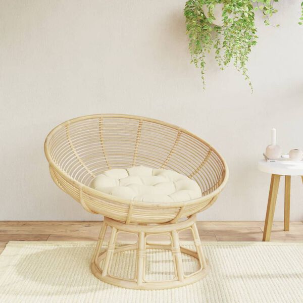 vidaXL Almofad&atilde;o redondo &Oslash; 60 x11 cm tecido oxford branco nata