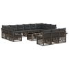 vidaXL Conjunto de Sof&aacute; de Jardim 14 unid. Cinza e Cinza Escuro