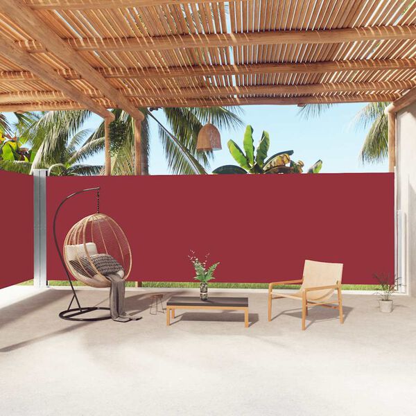 vidaXL Toldo lateral retrátil 200x1000 cm vermelho