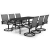 vidaXL 7 pcs conjunto de jantar para jardim textilene e a&ccedil;o