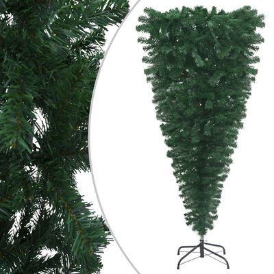 vidaXL Árvore de Natal artificial invertida com luzes LED/bolas 120 cm