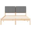 vidaXL Estrutura de Cama com Cabeceira Estofada Cinzento-claro