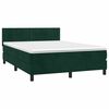 vidaXL Cama com molas/colch&atilde;o 140x190 cm veludo verde-escuro