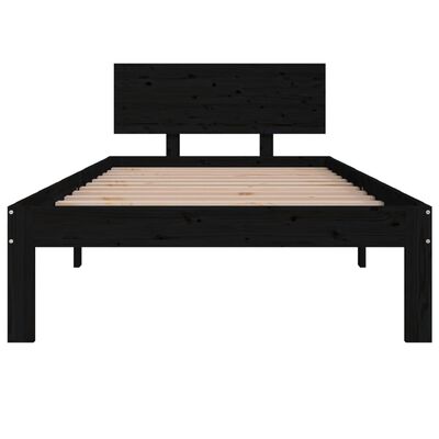vidaXL Estrutura de cama 90 x 200 cm madeira de pinho maciça preto