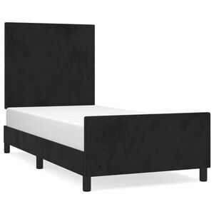 vidaXL Estrutura de cama c/ cabeceira 90x200 cm veludo preto