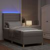 vidaXL Cama Box com fitas LED Cinzento-acastanhado 90 x 190 cm tecido