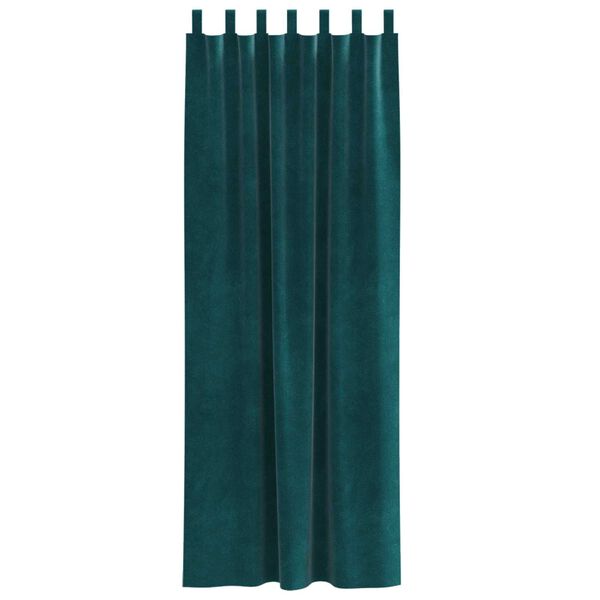 vidaXL Cortinas opacas 2 pcs Verde Escuro 140 x 225 cm Veludo