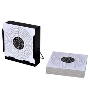 vidaXL Suporte de alvo quadrado 14 cm + 100 alvos de papel