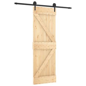 vidaXL Porta Deslizante 70 x 210 cm Natural e Preto
