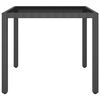 vidaXL 3 pcs conjunto jantar p/ jardim vime PE e vidro temperado preto