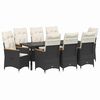 vidaXL Conjunto de Jantar para Jardim 9 unid. Preto vime PE