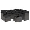 vidaXL 8 pcs conjunto sof&aacute;s de jardim com almofad&otilde;es vime PE preto
