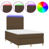 vidaXL Cama box spring c/ colch&atilde;o/LED 120x200cm tecido castanho-escuro