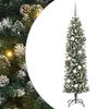 vidaXL &Aacute;rvore Slim de Natal Artificial Verde e Branco 180 cm