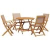 vidaXL 5 pcs conjunto jantar jardim tecido/madeira cinza-acastanhado