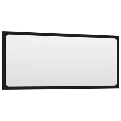 vidaXL Espelho de casa de banho 90x1,5x37 cm contraplacado preto