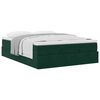 vidaXL Estrutura de cama otomana com colch&atilde;o 140x200 cm verde escuro