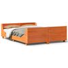vidaXL Cama sem colch&atilde;o 135x190 cm madeira pinho maci&ccedil;a castanho-mel
